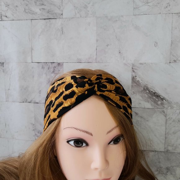 Leopard Print Headband, Twisted Headband - Picture 2 of 7